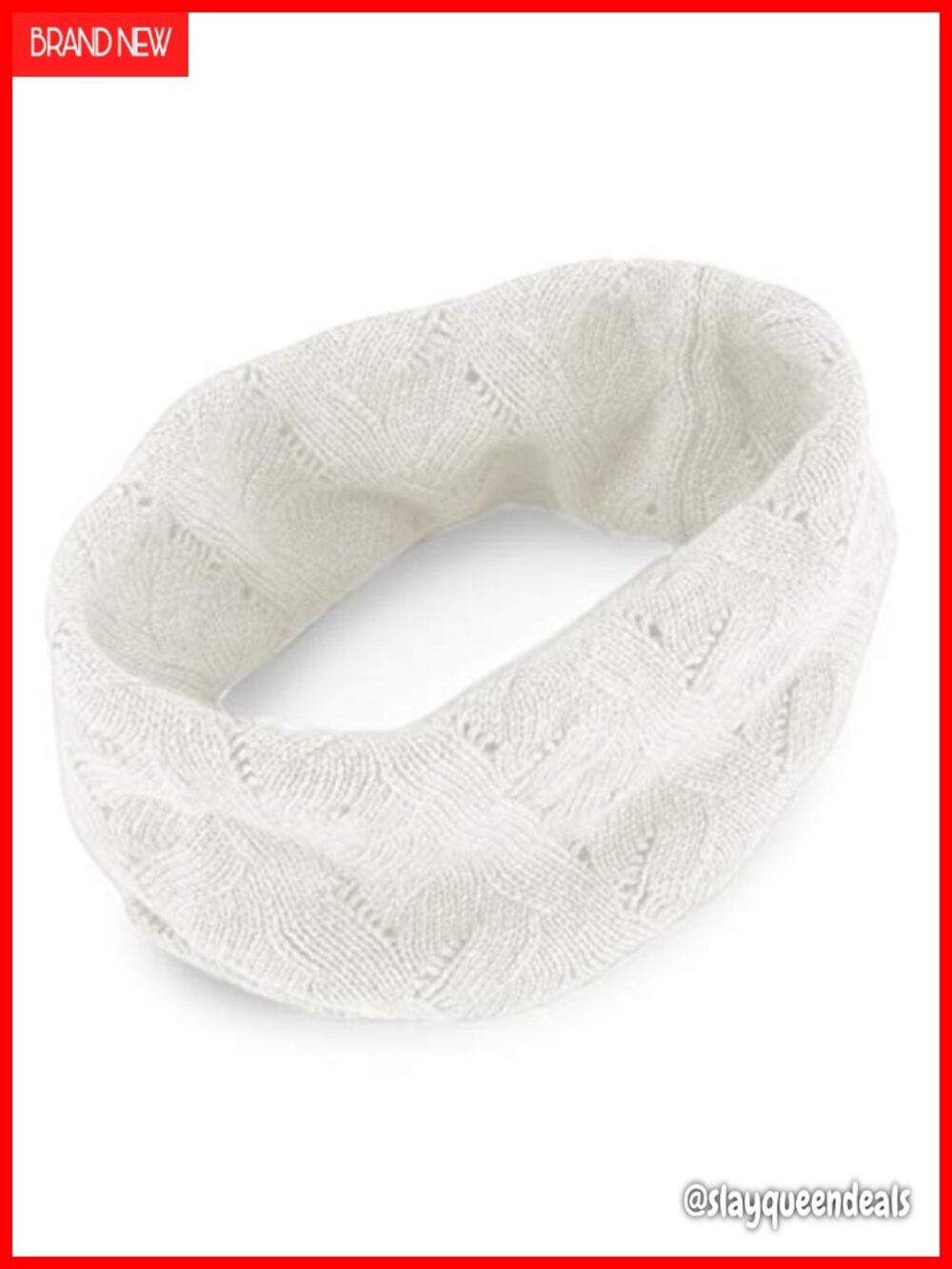 100% Cashmere Infinity Scarf Lace Cable Knit Snood